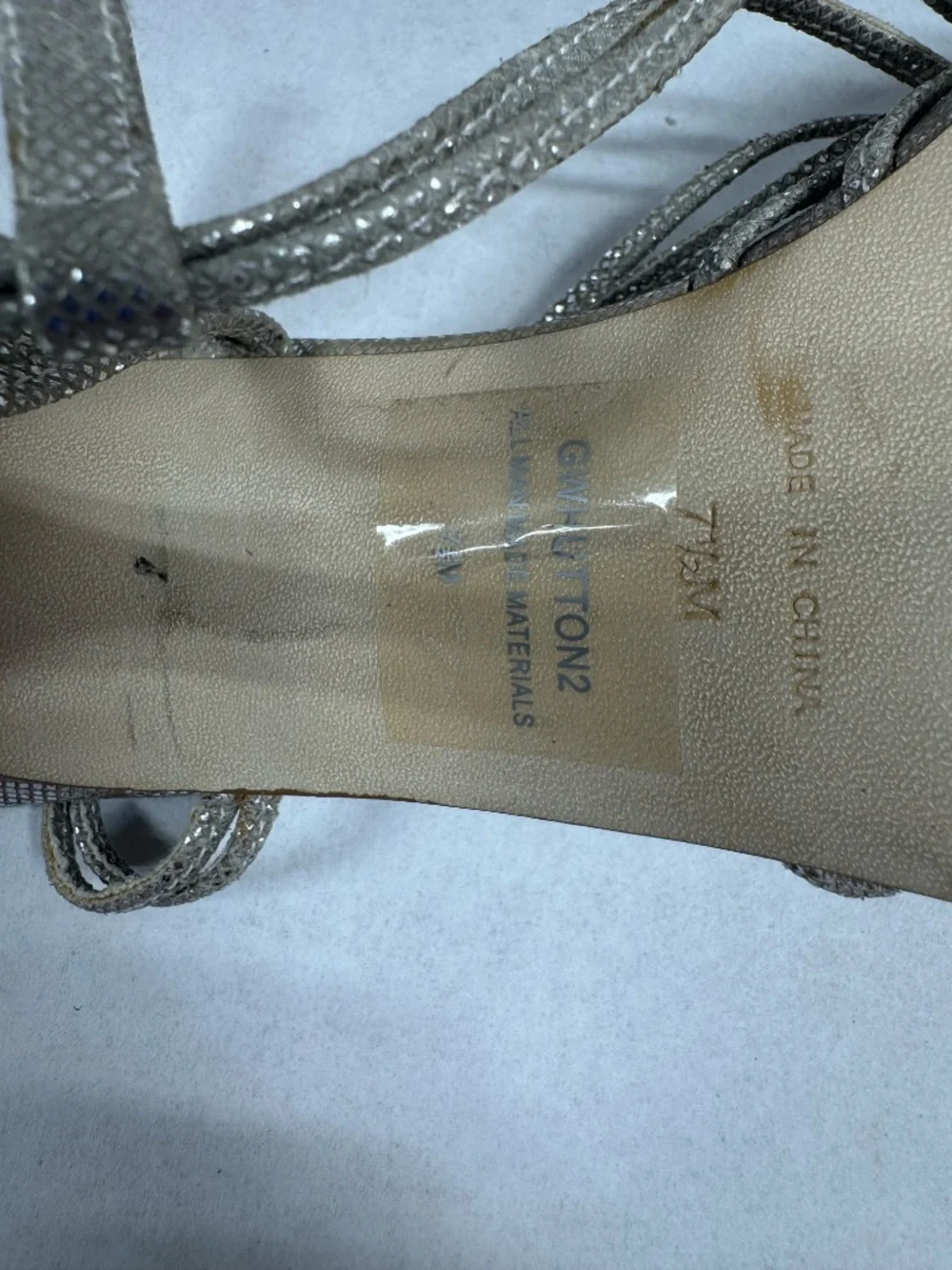 Guess by Marciano Silver Metallic Heeled Sandals - Size 7.5 - Picture 12 of 15